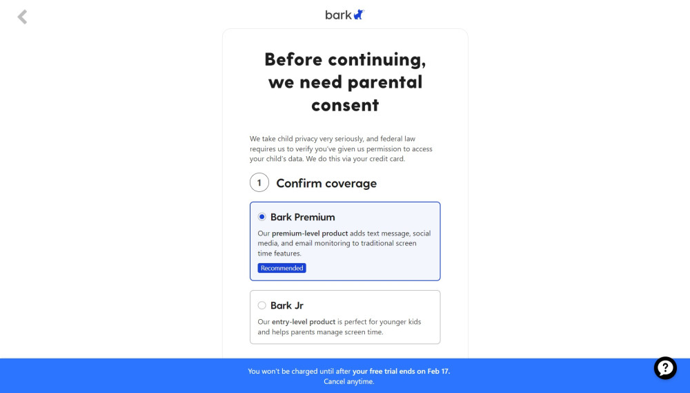 Bark account coverage